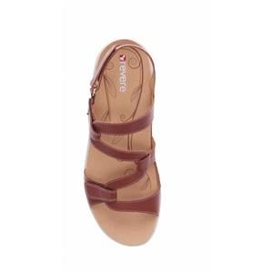 Sandali Donna Revere In Pelle Marrone Con 3 Cinturini - Stile Strappy, Metallo Misto